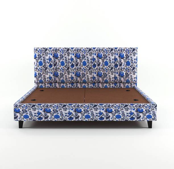 Klenta Home Decor Upholstered King Size Bed With Fabric Headboard For Bedroom/ Hotel/ Kids Room || Solid Wood King Bed