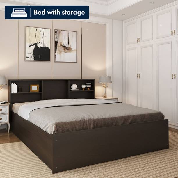 Flipkart Perfect Homes Opus Engineered Wood Queen Box Bed, 213 cm x 162.3 cm (6.99 ft x 5.32 ft)