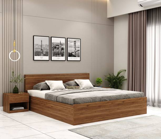 Wooden Street Harper Premium Engineer Wood King Size Platform Bed With Box Storage Engineered Wood King Box Bed