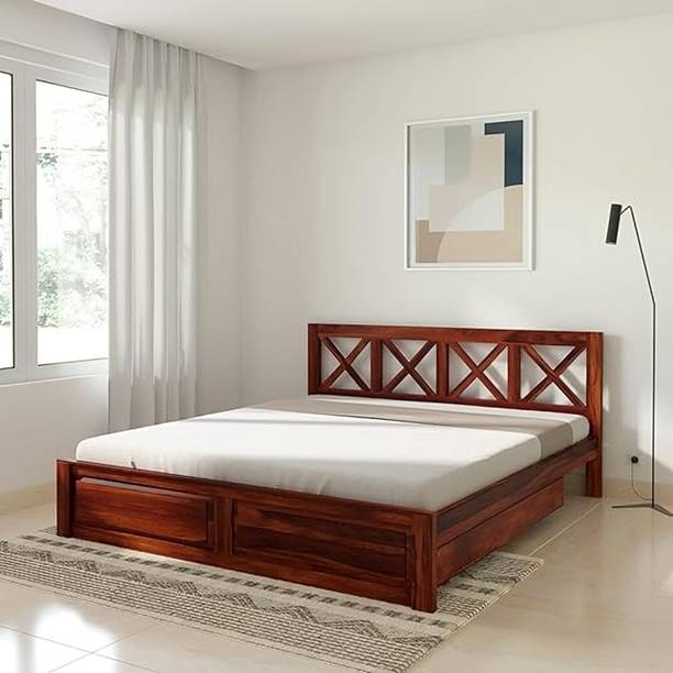 SIDDH Solid Wood King Drawer Bed