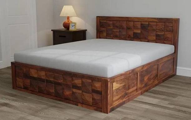 Shree Shyam bed solid sheesham wood in king size Delivery Condition - DIY(Do-It-Yourself)) Solid Wood King Hydraulic Bed