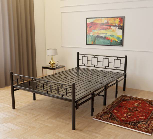 Sahni Sahni Foldable Modern Bed without mattress Metal Queen Bed