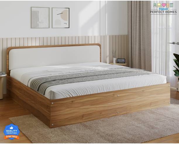 Flipkart Perfect Homes Dunzo Engineered Wood King Hydraulic Bed, 186 cm x 186 cm (6.1 ft x 6.1 ft)