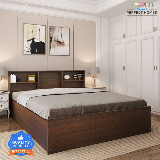 Flipkart Perfect Homes Opus Engineered Wood Queen Box Bed, 213 cm x 162.3 cm (6.99 ft x 5.32 ft)