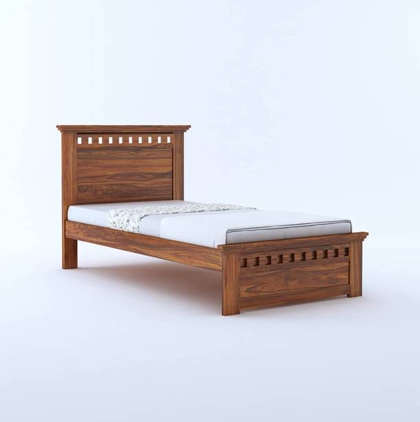 shree natural ®Wooden Single Bed Without Storage For Bedroom | Solid Sheesham Wood Cot Palang Solid Wood Single Bed
