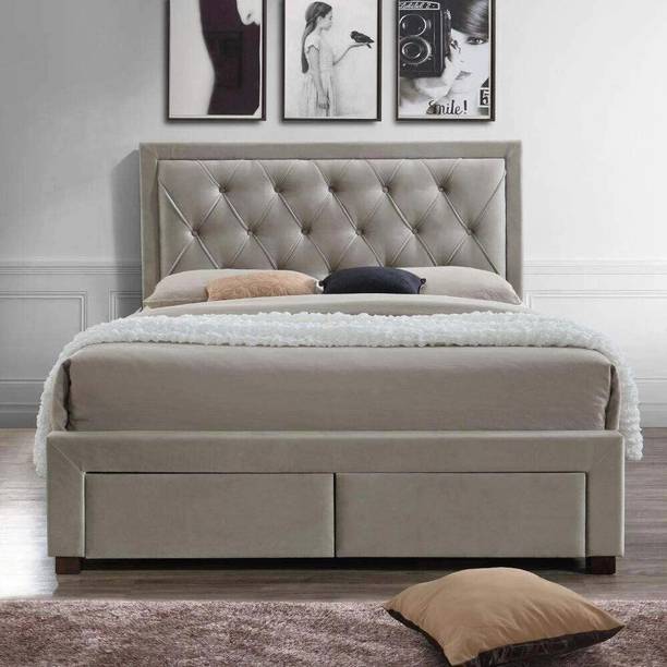 APRODZ Solid Wood Queen Drawer Bed