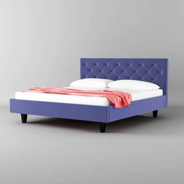 NAPTHRONE Premium Upholstered Bed | Bed King Size with Headboard | Cot for Bedroom Solid Wood King Bed, 187.96 cm x 208.28 cm (6.17 ft x 6.83 ft)