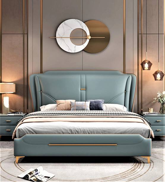 Wakeup India Astra Upholstered Bed | Leatherette Fabric Bed with Storage | 78x60 Inch Engineered Wood Queen Box Bed