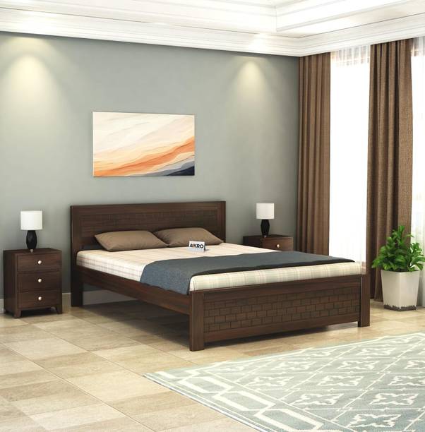 AakroCrafts Solid Wood Queen Bed, 205.74 cm x 162.56 cm (6.75 ft x 5.33 ft)