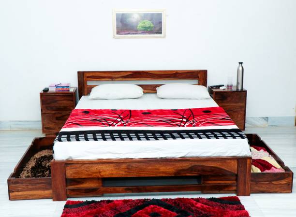 mp enterprises Solid Wood Queen Drawer Bed