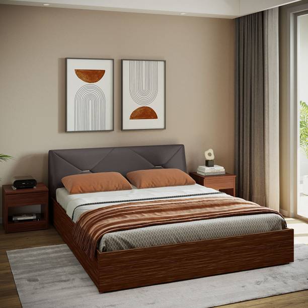 Interio by Godrej Restomagic Latex Mattress + Solara Engineered Wood King Box Bed, 217.5 cm x 186 cm (7.14 ft x 6.1 ft)