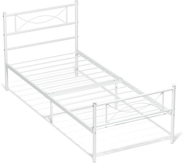 Vibrant Interior Avyaan White (6x5) Metal Queen Bed