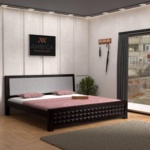 AMBICA WOODMART king bed, sheesham wood king bed, solid wood bed, bed for bed room, wooden bed Solid Wood King Bed