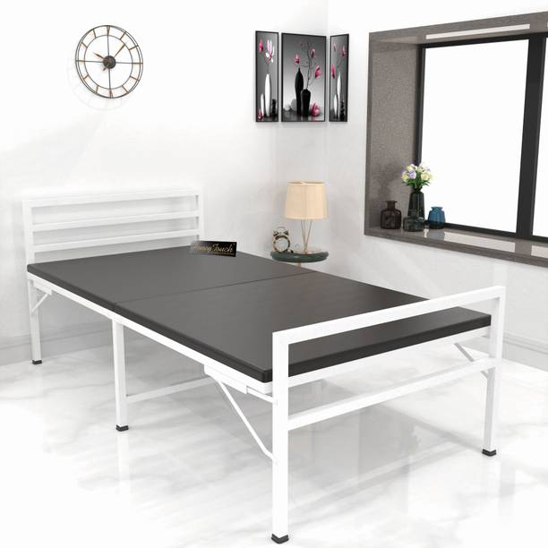 HoneyTouch Folding Bed With Mattress | 1 Year Warranty | Single Layer Foam | Metal Single Bed