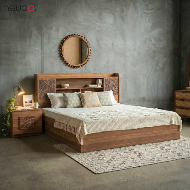 NEUDOT PARIS KING Engineered Wood King Box Bed, 220.9 cm x 190.5 cm (7.25 ft x 6.25 ft)