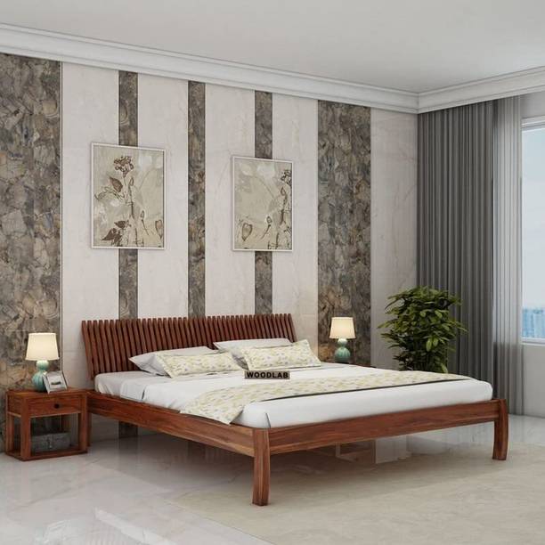 WOODENJOY Sheesham Wood Queen Bed/Wooden Cot/Wooden Bed Without Storage Bed For Bedroom Solid Wood Queen Bed
