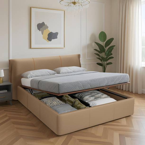 Wakefit Celestra Solid Wood Queen Hydraulic Bed, 192 cm x 221.5 cm (6.3 ft x 7.27 ft)