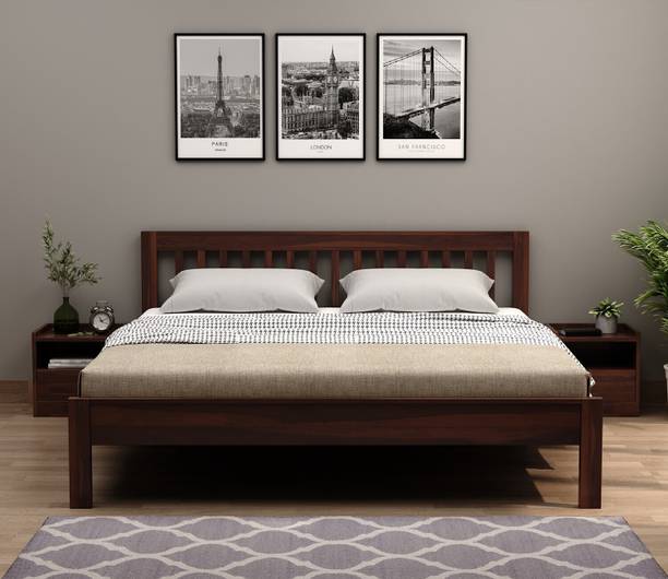 Allie Wood Rosewood (Sheesham) Solid Wood King Bed, 213.36 cm x 198.12 cm (7.0 ft x 6.5 ft)