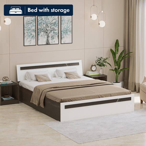 BLUEWUD Pollo Queen Size Double Bed With Storage for Bedroom Home Furniture Engineered Wood Queen Box Bed, 201.5 cm x 155.5 cm (6.61 ft x 5.1 ft)