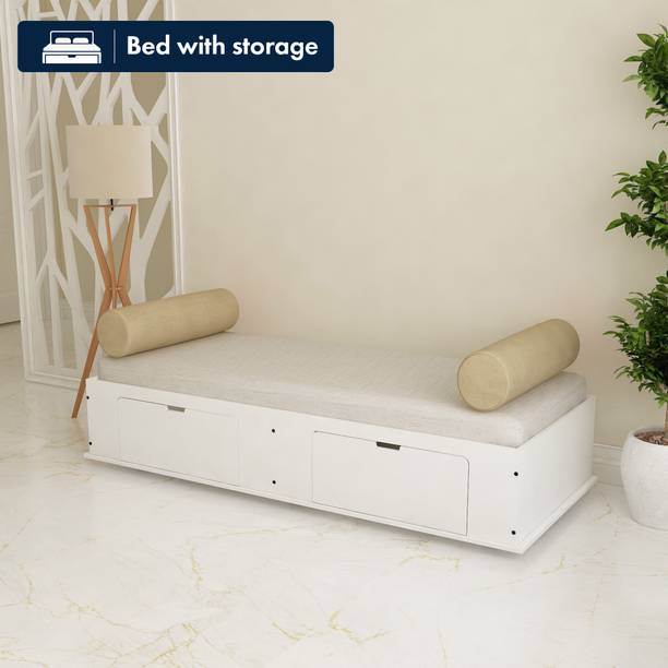 SIVOM Cyprus Multipurpose Diwan/Single Bed with Storage Engineered Wood Single Box Bed, 81 cm x 188 cm (2.66 ft x 6.17 ft)