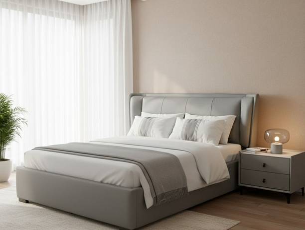 Fiddy Strata Engineered Wood King Hydraulic Bed, 200 cm x 180 cm (6.56 ft x 5.91 ft)