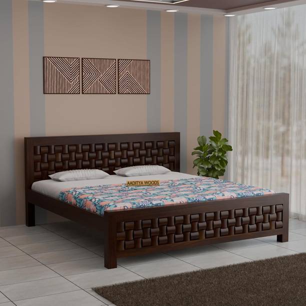 Flipkart Perfect Homes WOODEN KING SIZE BED WITHOUT STORAGE Solid Wood King Bed, 208 cm x 190.5 cm (6.82 ft x 6.25 ft)