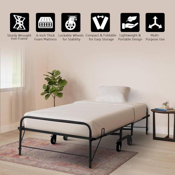 Home Edge Home Edge Metal Single Bed, 197 cm x 92 cm (6.46 ft x 3.02 ft)