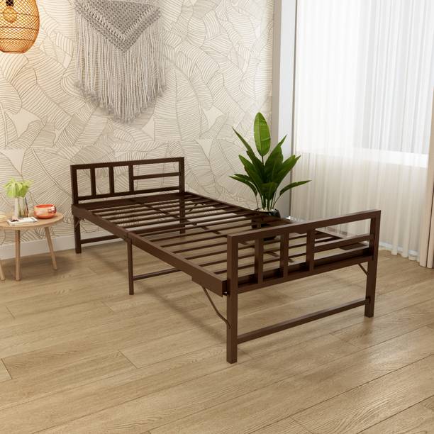 homdec Alpha Space Saving Folding Metal Single Bed