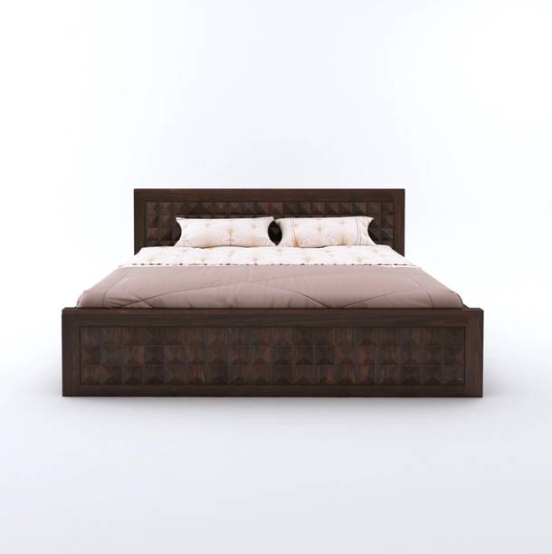 GOYALINTERIOR Sheesham Wood Hydraulic Bed/Cot Wooden Palaung For Bedroom/Home/Hotel Solid Wood Queen Hydraulic Bed