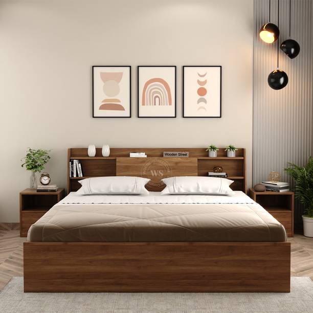 Wooden Street Celestia Engineered Wood Bed With Hydraulic Storage (King Size, CWF) Engineered Wood King Box Bed, 208.2 cm x 187.9 cm (6.83 ft x 6.16 ft)