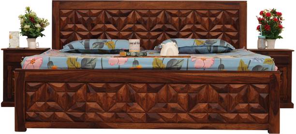 rf royal finish Spinster King Size(72"x78") Without Storage,12-Month Warranty,Bedside Included Solid Wood King Bed