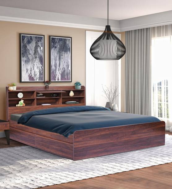GUDSMITH BSC13 Engineered Wood Queen Drawer Bed