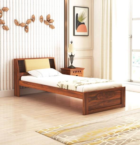 Ganpati Arts Sheesham Wood Mayor Bed/Wooden Single Cot For Home/Without Storage Single Bed Solid Wood Single Bed, 98 cm x 223 cm (3.22 ft x 7.32 ft)