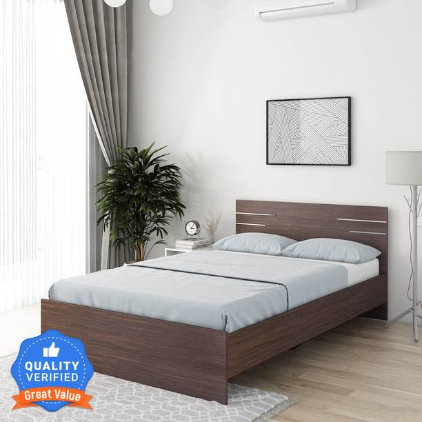 A GLOBIA CREATIONS Asher Engineered Wood Double Bed
