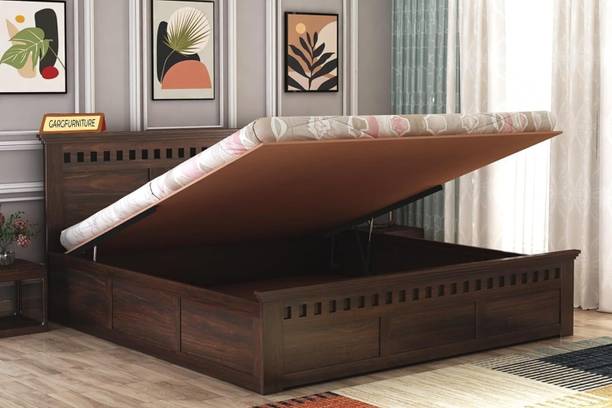 GARGHANDICRAFTS Sheesham Wood Bed/Cot Bed/Palang For Bed Room/Home/Hotel Solid Wood Queen Hydraulic Bed