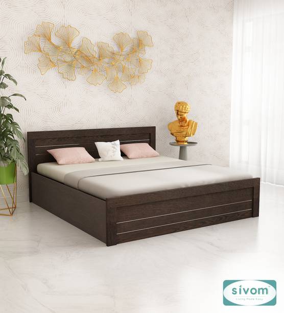 SIVOM SCANDI Modular Box Bed with Storage Engineered Wood King Box Bed, 206 cm x 190 cm (6.76 ft x 6.23 ft)