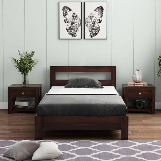 Mamata Wood Decor Solid Sheesham Wood Premium Quality bed without storage With 2 Years Warranty Solid Wood Single Bed