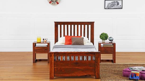 Vintej Home Home Style Solid wood Contemporary style Single Size Bed With Out Storage In Honey Finish By Vintage Home Solid Wood Single Bed