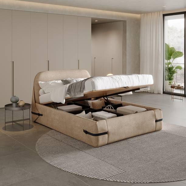 Wakefit Hibernis Solid Wood Queen Hydraulic Bed, 172 cm x 240 cm (5.64 ft x 7.87 ft)