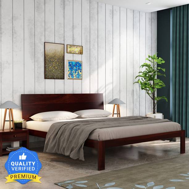 PlusOne Samos Solid Wood Queen Bed