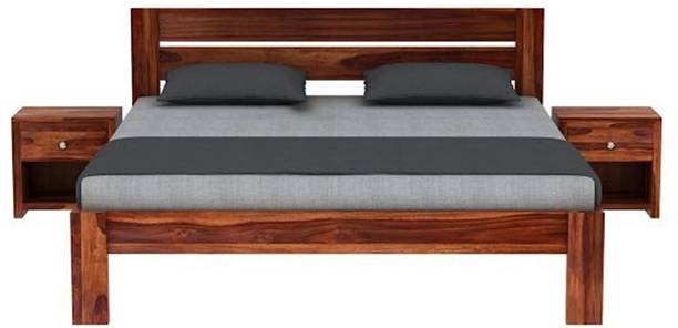 Woodefly Sheesham Wood King Size Bed Without Storage/ Double Bed/ Cot Bed for Bedroom Solid Wood King Bed