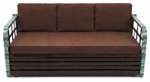 Woodmovers Sofa Cum Bed Metal Double Drawer, NA Bed, 153 cm x 193 cm (5.02 ft x 6.33 ft)