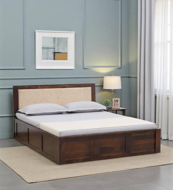 Shekhawati Home Kashtha Sheesham Wood Double Bed with Hydraulic Storage Without Headboard | Solid Wood Queen Hydraulic Bed, 210 cm x 158 cm (6.89 ft x 5.18 ft)