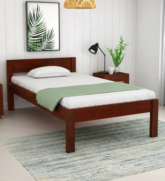 UrbonArts Furniture Solid Sheesham Wood Single cot for Bedroom Solid Wood Single Bed