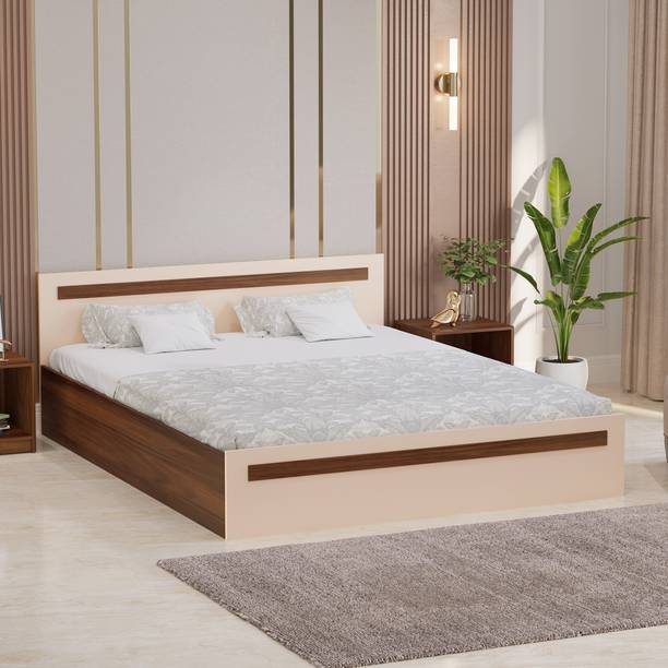 BLUEWUD Maltein King Size Double Bed With Storage for Bedroom Home Furniture Engineered Wood King Box Bed
