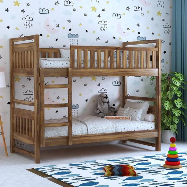 Dreamydesks Solid Sheesham Wood Tylor Bunk Bed Without Storage/bed for kids Solid Wood Single Bed