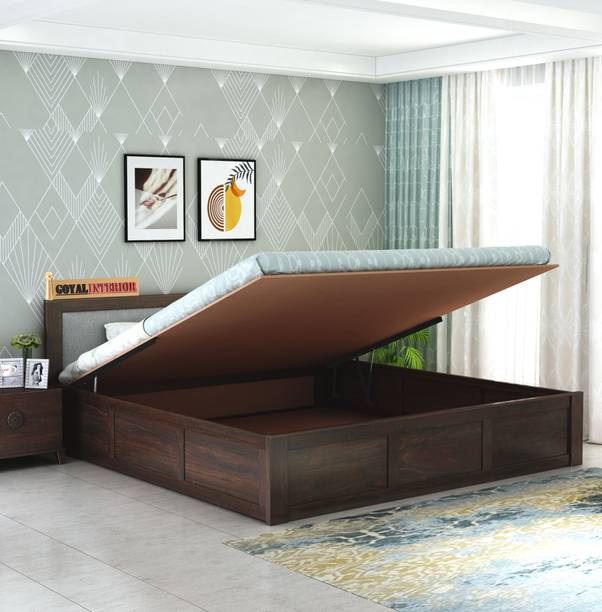 GOYALINTERIOR Sheesham Wood Hydraulic Bed/Cot Wooden Palaung For Bedroom/Home/Hotel Solid Wood King Hydraulic Bed