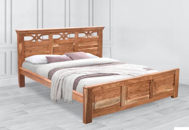 soni art Solid Wood King Bed