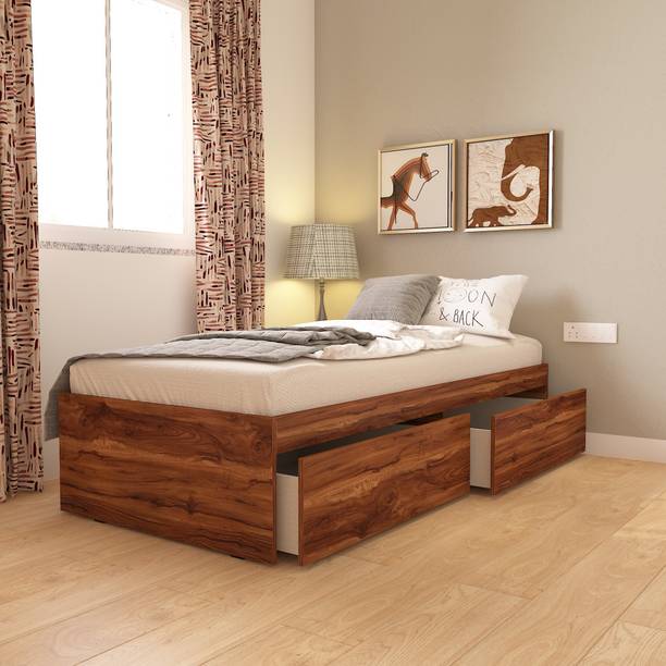Studio Kook Tribe Engineered Wood Single Drawer Bed, 202 cm x 95 cm (6.63 ft x 3.12 ft)