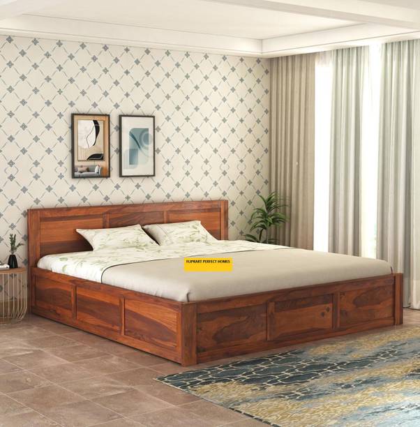 Flipkart Perfect Homes WOODEN KING SIZE BED FOR YOUR PLACE Solid Wood King Box Bed, 209 cm x 190 cm (6.86 ft x 6.23 ft)
